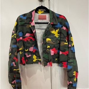 Rainbow Camouflage Denim Jacket